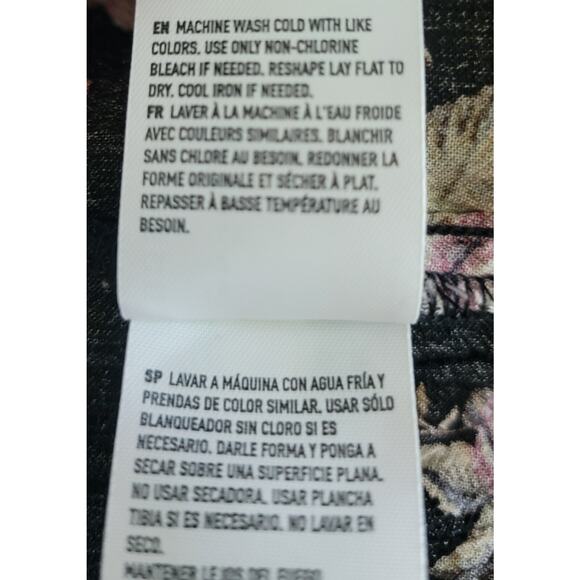 American Eagle Women Sm. Maxi Dress Black Floral Cottagecore Sleeveless Keyhole - Picture 16 of 16